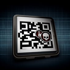 An illustrative image of a deceptive QR code on a 